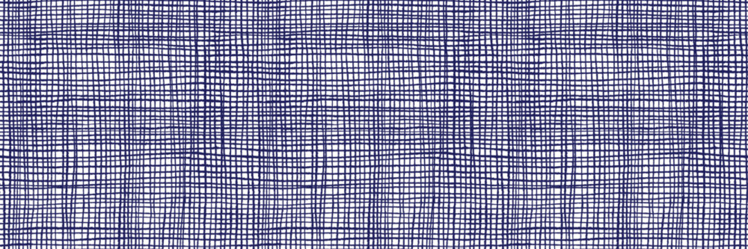 Denim cross hatch seamless texture. Crayon drawn weave, fabric or linen effect background.