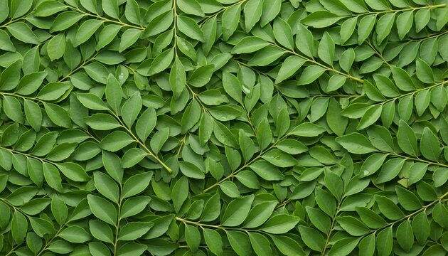 Green curry leaves background. Suitable for marketing or business purposes. Panoramic banner with place for text