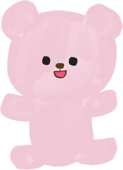 Pastel Teddy Bear Illustration – Character Clipart for Kids Content and Creative Projects (PNG Transparent)
