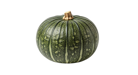 Fresh kabocha squash isolated on transparent background, a japanese pumpkin with a sweet, nutty flavor and a vibrant green skin, perfect for roasting