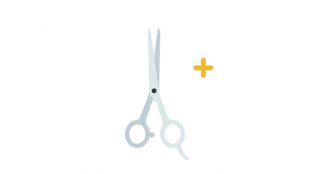 Light gray haircutting scissors with decoration effect