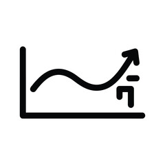 Growth chart icon showing business data analysis and financial performance metrics with an upward trending line