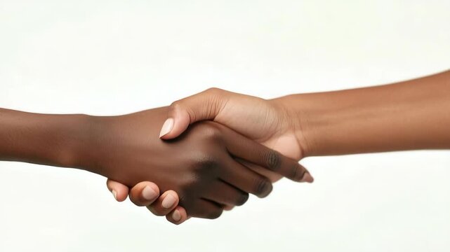 Two hands meeting, symbolizing agreement or support.