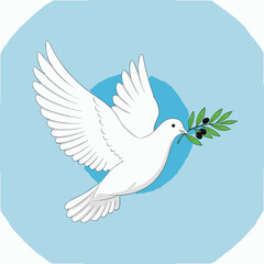Obraz premium Dove of Peace with Olive Branch Symbolizing Hope and Reconciliation.