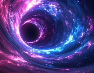 Obraz premium Stunning digital art depiction of a space tunnel with cosmic colors