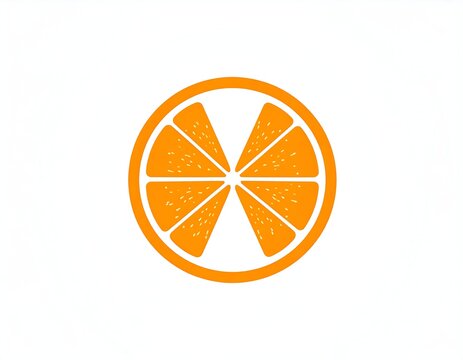 Stylized orange fruit slice in a simple, vibrant, minimalist design
