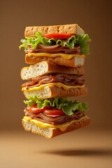 Stacked Sandwich Delight A Culinary Tower of Deliciousness.