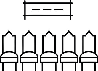 Banquet Seating Plan Line Art with Transparent Background