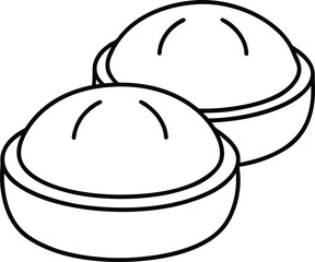Chinese Dumpling Steamer Line Art Transparent Background