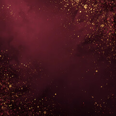 Deep Burgundy Luxury Background with Gold Speckles and Grainy Texture