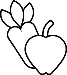 Cutting Vegetables Line Art Transparent Background