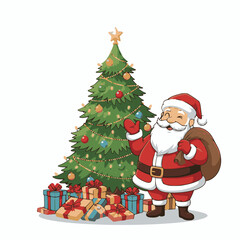 Santa Claus and the Christmas tree Santa Claus and the Christmas tree 
