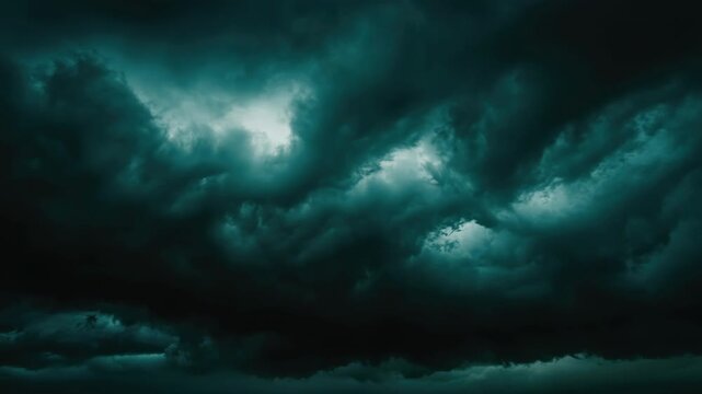 Dark clouds and lightning in a dramatic sky