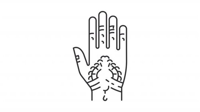 Mehndi line animation. Henna paste animated icon. Indian body art. Lines showing up. Indian culture. Marriage tradition. Outline element on white background. HD video with alpha channel