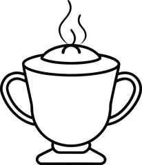 Indian Masala Chai Line Art Transparent Background