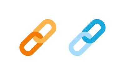 Chain link flat icon. URL attachment and connection symbol. Web hyperlink sign