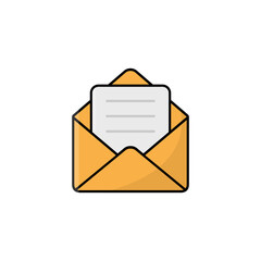 Mail envelope with letter icon. Open email symbol. Message document sign