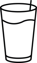 Mexican Horchata Glass Line Art Transparent Background
