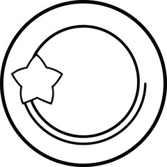 Michelin Star Plating Design Line Art Transparent Background