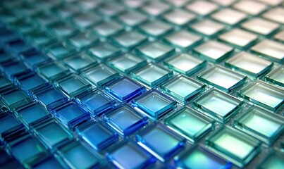 Blue and turquoise glass tile mosaic texture background