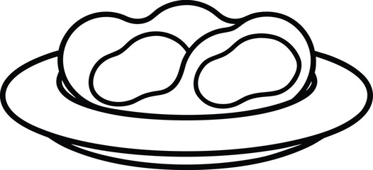 Oyster bar platter line art transparent background