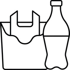 Plastic free packaging line art transparent background