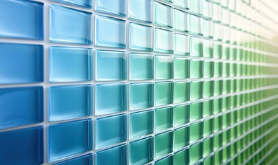 Gradient blue green glass mosaic tile background