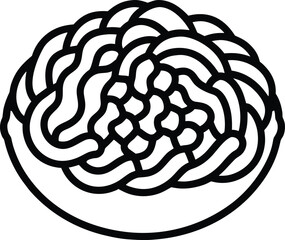 Truffle Pasta Line Art Transparent Background