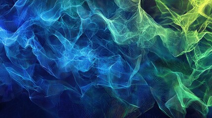 Abstract digital artwork featuring flowing lines of color.
