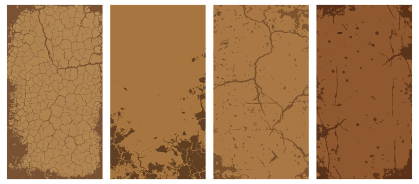 Set of grunge texture background in brown color for design element and overlay effect usage