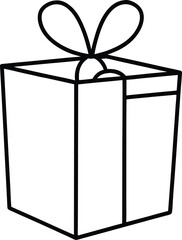 Wine gift box line art on white background transparent background
