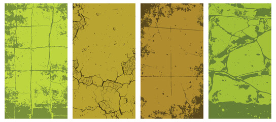 Set of four grunge texture backgrounds in earth tones for design elements and creative projects