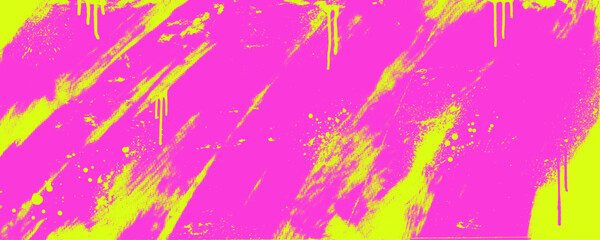 Neon spray paint punk banner background with yellow drips and paint splatters. Urban street art texture. © Anastasiia Hevko