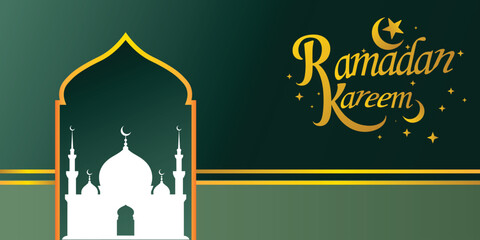 Ramadan Kareem islamic ornament background design with moon and star vector