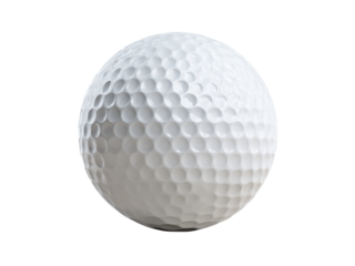 White dimpled sphere golf ball, Isolated, Png Transparent Background
