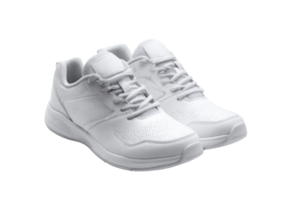 Crisp white athletic footwear with perforated details shoes sneakers, Isolated, Png Transparent Background