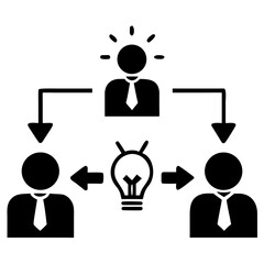 Office People Exchanging Ideas Silhouette