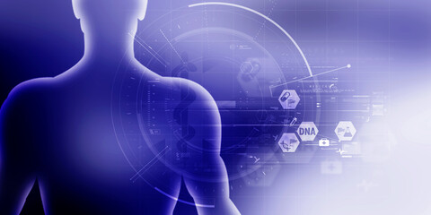 2d illustration Human Male Muscle Body