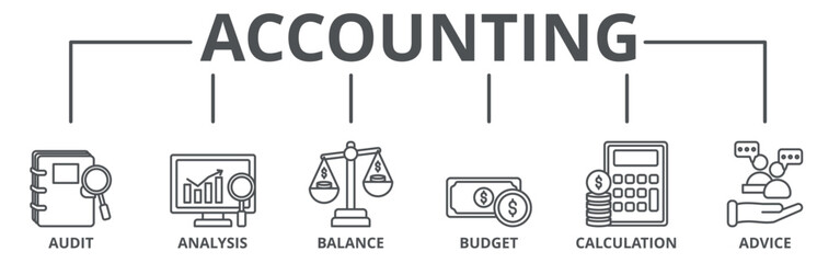 Accounting banner web icon vector illustration concept