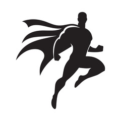 superhero city pose vector silhouette clip art logo design illustration © MdBadal
