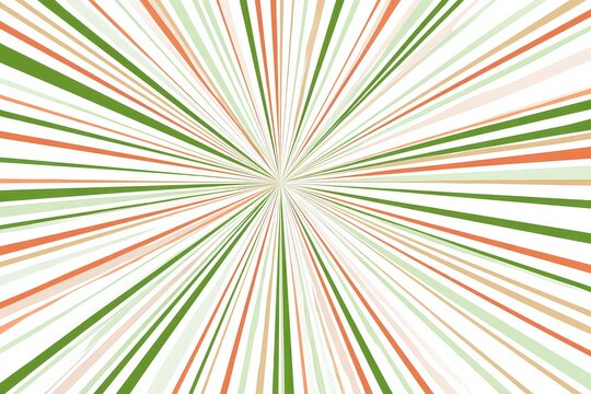Abstract Bursting Pattern with Radial Lines in Green Orange and White - Powered by Adobe