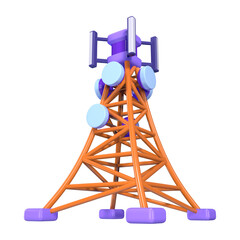 Cell Tower 3D Illustration Icon