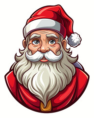 santa claus, real print Style, white background