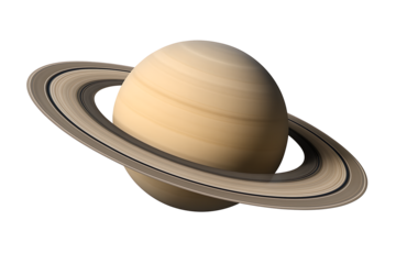 High‑detail 3D rendering of Saturn and its rings isolated on black, realistic gas giant planet from the solar system