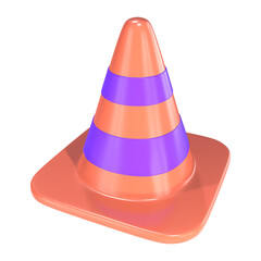 Cone Roadblocks 3D Illustration Icon