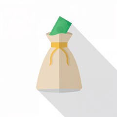 Money bag with banknote icon, financial success concept design