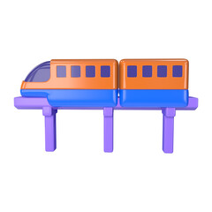 Monorail 3D Illustration Icon
