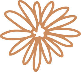 flower clip art groovy flowers minimalist retro floral elements in boho style line art vector illustration