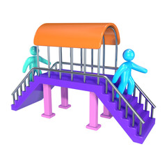 Pedestrian Bridge 3D Illustration Icon
