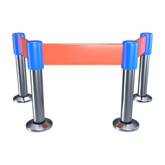 Queue Barrier 3D Illustration Icon